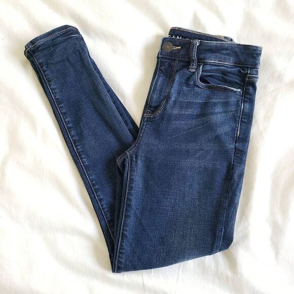 American Eagle Outfitters Jegging Jeans Women's Size 2 Short Blue Denim High-Ris - Picture 1 of 6